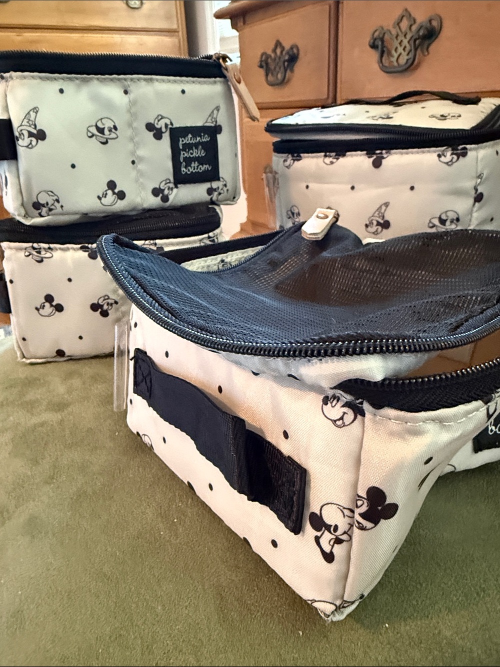 Petunia Pickle Bottom Black and White Mickey Dot Storage Cubes (Set)